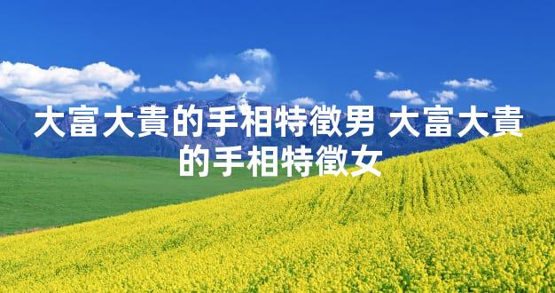 大富大貴的手相特徵男 大富大貴的手相特徵女